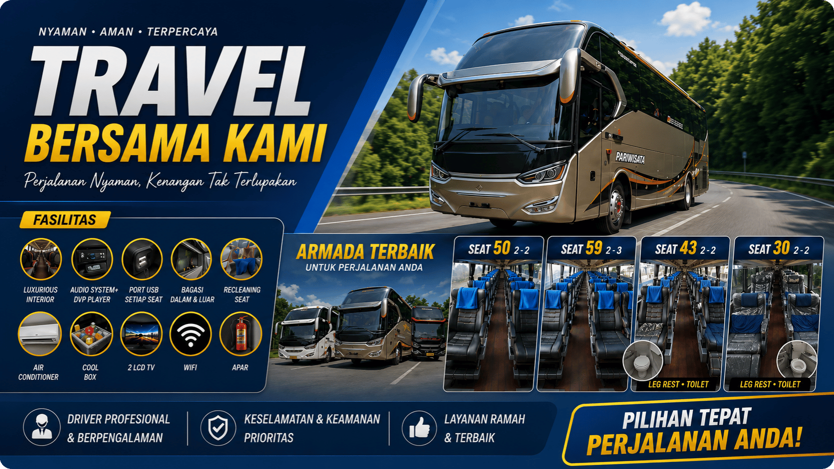 Sewa bus & paket wisata THE RAAHIL TOUR AND TRAVEL