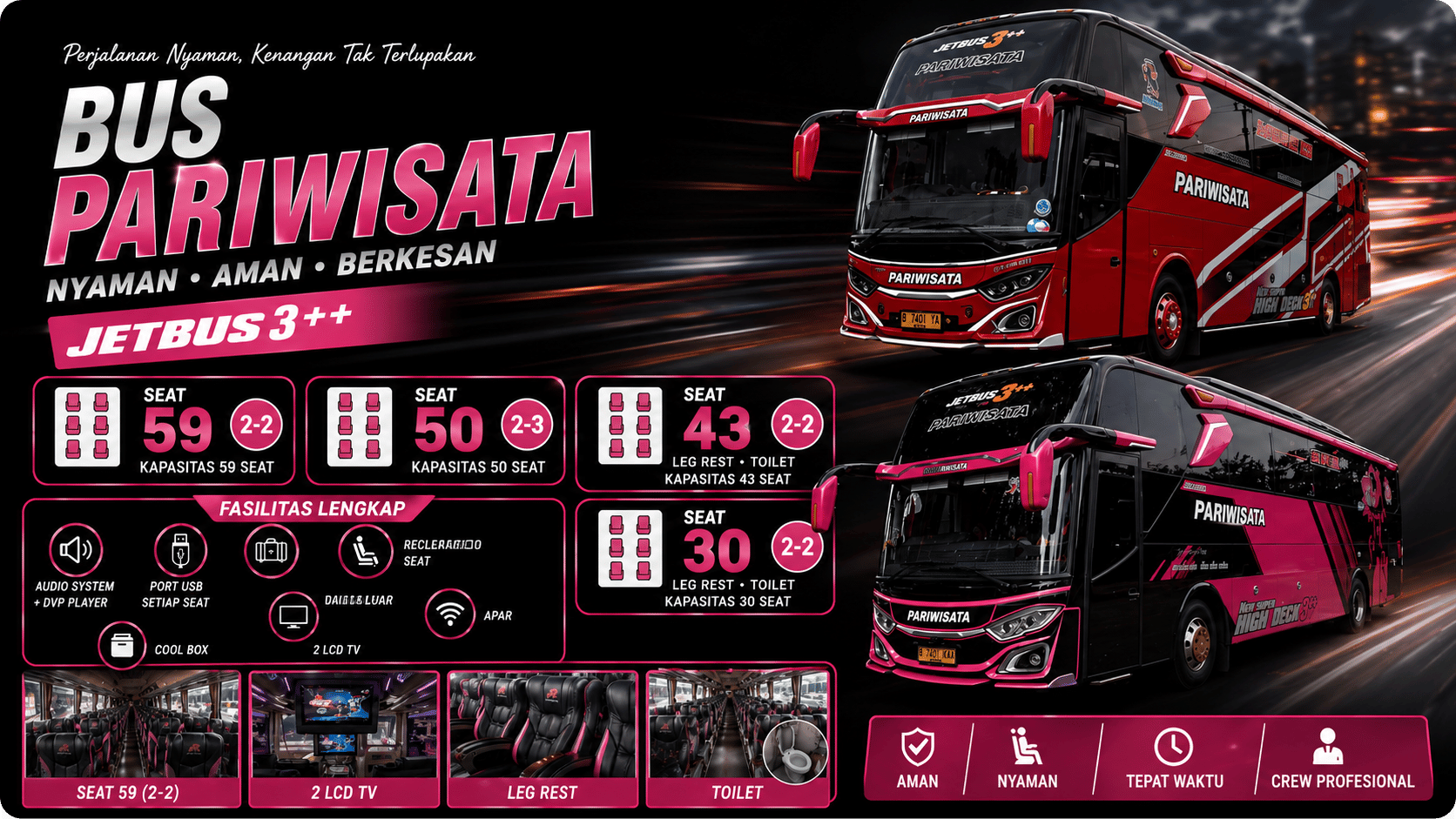 Sewa bus & paket wisata THE RAAHIL TOUR AND TRAVEL
