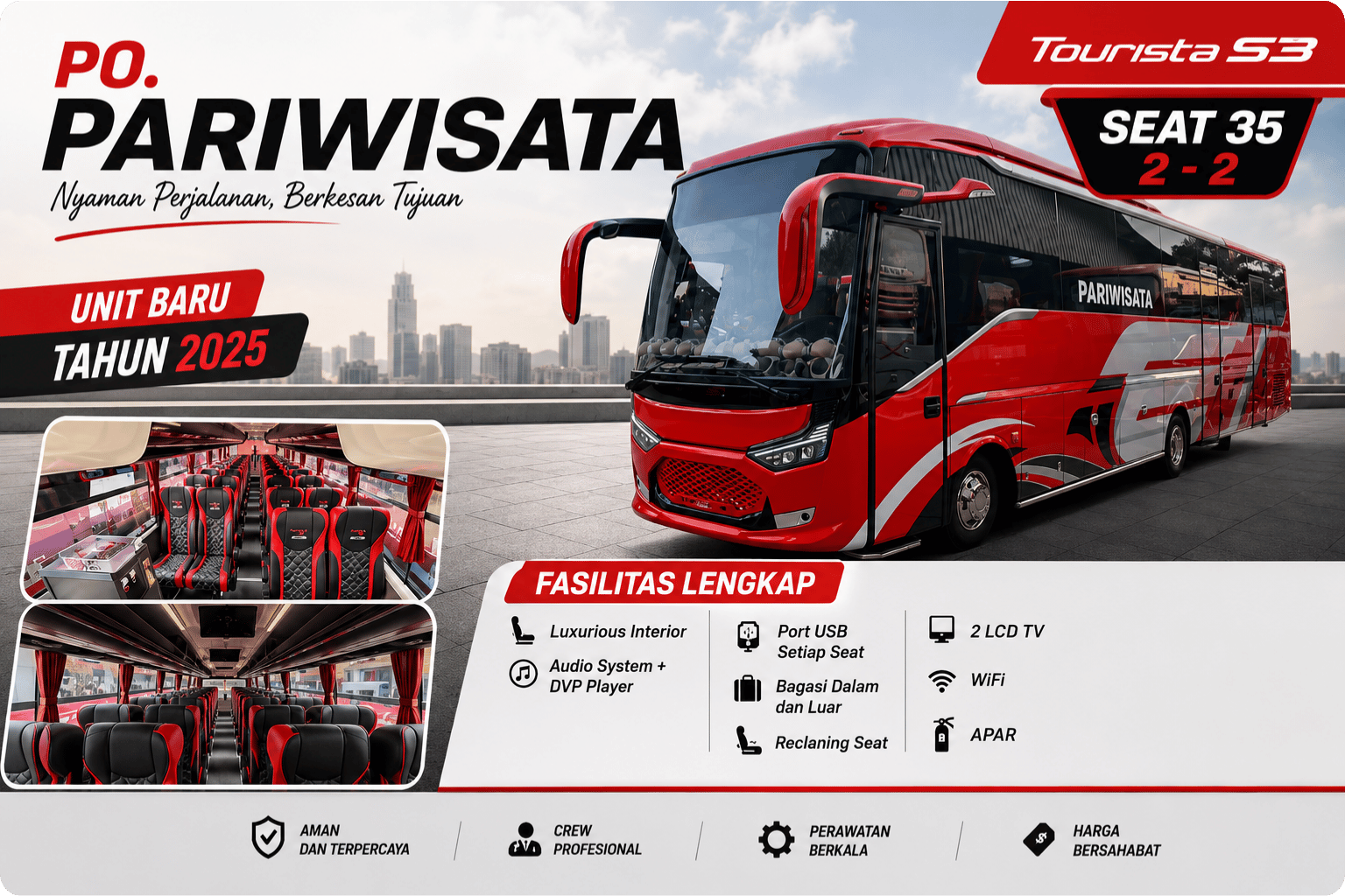 Sewa bus & paket wisata THE RAAHIL TOUR AND TRAVEL