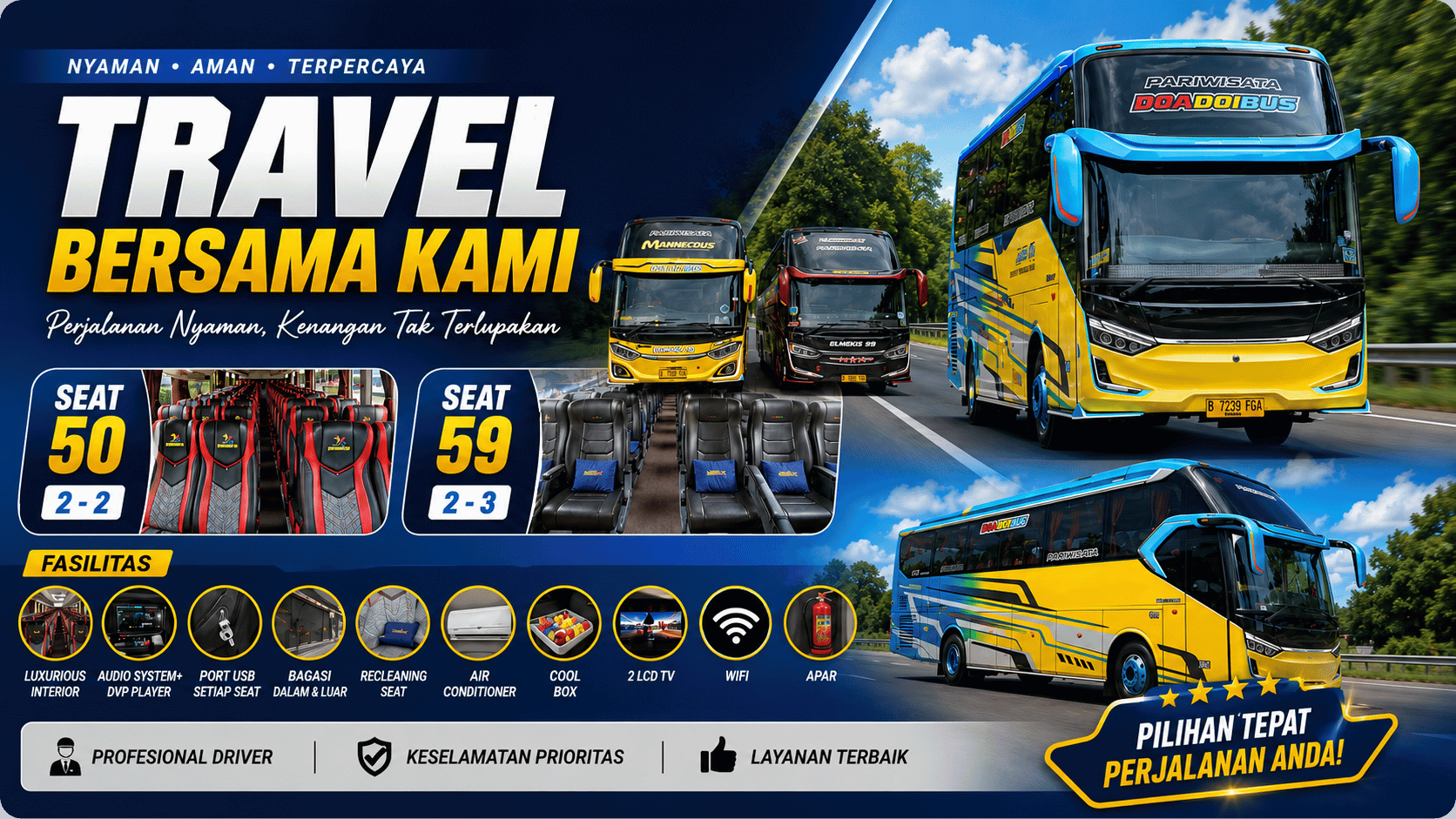 Sewa bus & paket wisata THE RAAHIL TOUR AND TRAVEL