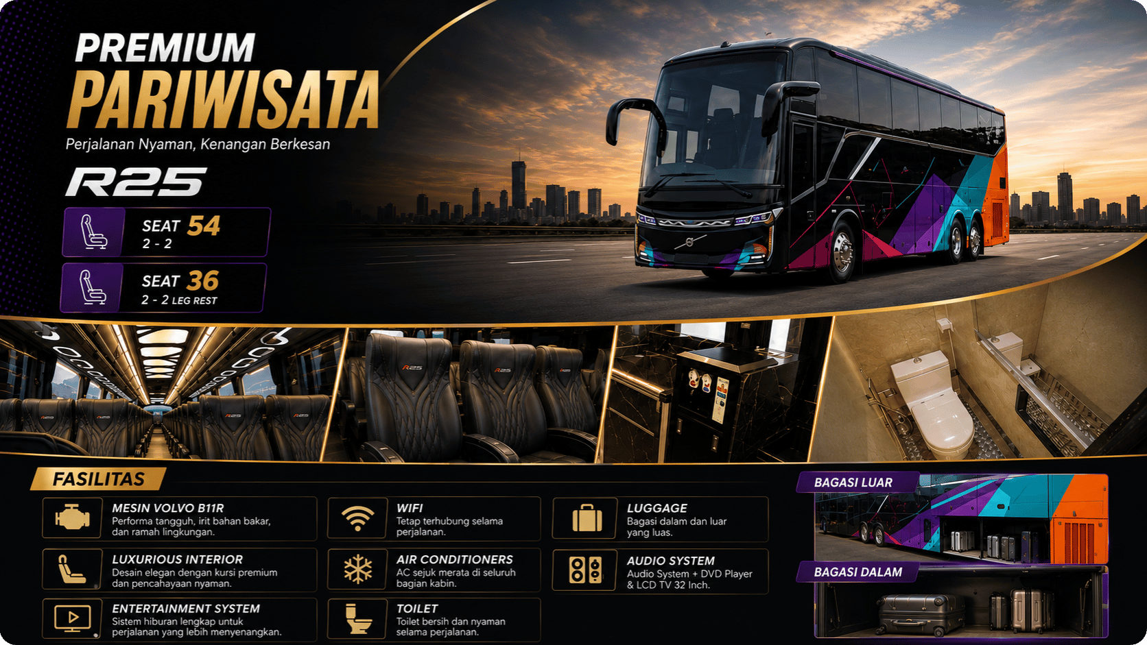 Sewa bus & paket wisata THE RAAHIL TOUR AND TRAVEL